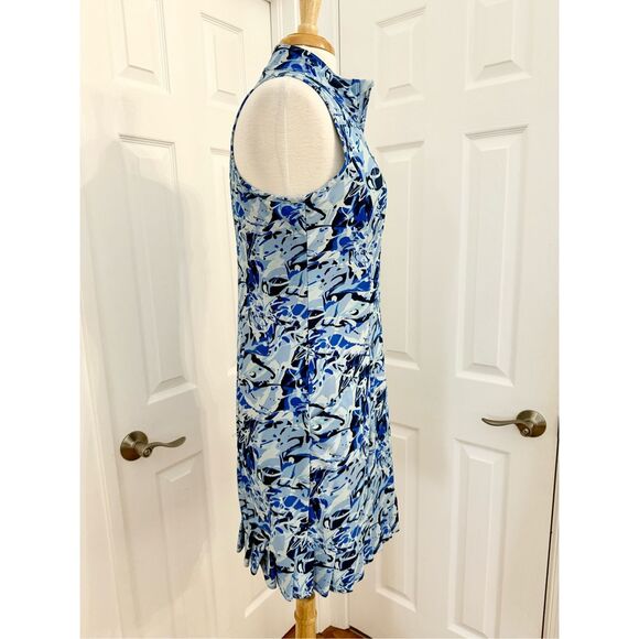 Tzu Tzu Womens Blue Abstract Splatter Print Shiloh Golf Dress Size Medium - Picture 4 of 8